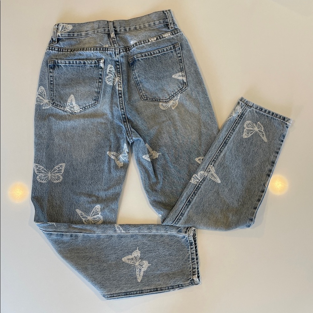 PacSun Light Blue Butterfly Ultra High-rise, Slim Jeans Size 25